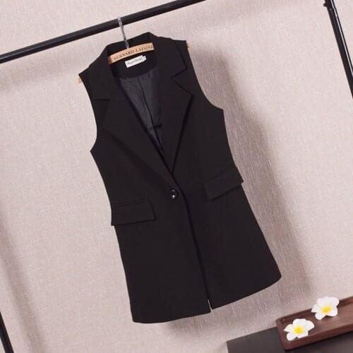 2021 Women Office Lady Long Casual Vest Female Classic Loose Pocket Waistcoat Ladies Elegant elegant Sleeveless Outerwear H516