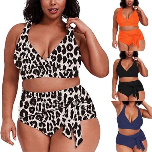 2021 Women bikini mujer Swimsuit High Waist Leopard Printing Split Swimsuit Brazilian Bikini Summer Bathing Suits