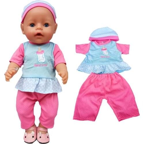 18 inch Baby new Doll pajama clothes for 43cm doll clothes children girl toys wearing