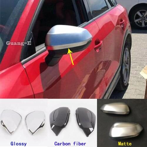 For Audi Q3 F3 2018 2019 2020 2021 Car Sticker Rear View Rearview Side Glass Mirror Cover Trim Frame Eyebrow 2pcs