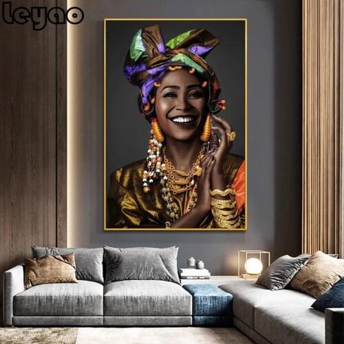 5d DIY Diamond Painting African Ornament Woman Full Square Round Drill Embroidery Portrait Mosaic Rhineston Decor Wall Art