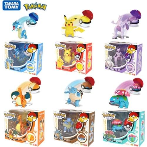 6 Styles With Box Genuine Pokemon Elf Ball Deformation Toys Pocket Monster Pet Pokeball Pikachu Anime Figures Model Kawaii GIfts