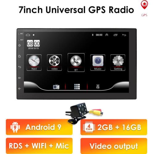 7 inch Android GPS Navigation Autoradio Multimedia NO DVD Player Bluetooth WIFI MirrorLink OBD2 Universal 2Din Car Radio Mic RDS