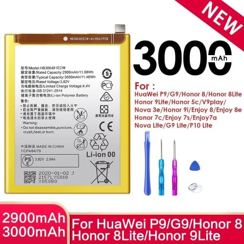 HB366481ECW Battery For Huawei P9 G9 P10 Lite Honor 5c 7c 8 9i 9 Lite Nova 3e Lite Enjoy 7A 7S 8 8e V9play Mobile Phone Bateria