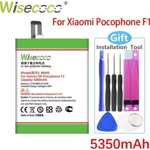 Wisecoco BM4E 5250mAh Battery For Xiaomi Mi Pocophone Poco F1 Phone High quality Battery +Tracking Number