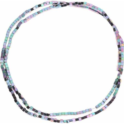 Natural Stone Hematite Beads 5colors Bright Square shape 1.5mm 255Pcs beads for DIY Necklace Bracelet Jewelry Making Accessories