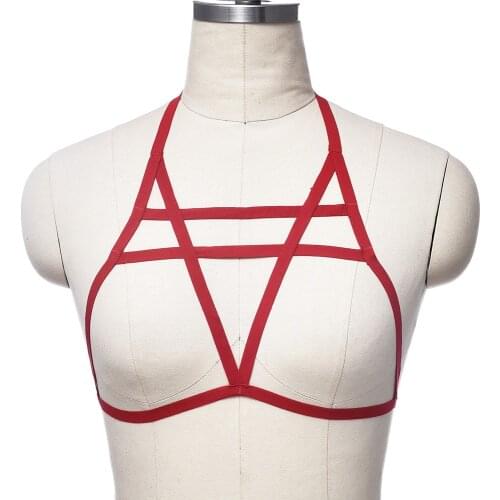Soft Harness Bra Woman Open Chest Sexy Lingerie Body Cage Many Colors Bondage Elastic Body Harness Punk Top Cage Bra