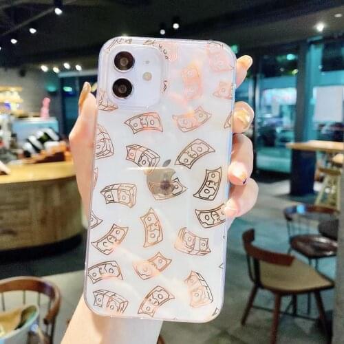 Luxury Glitter Electroplate Floral Print Phone Case for iPhone 12 11 Pro Max 7 8plus Xs Max Xr Clear Tpu Silicone Back Cover