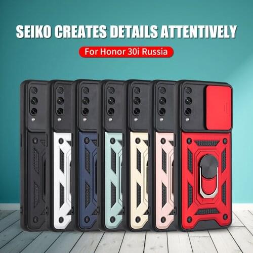 For Huawei Honor 30i Push Pull Stand Ring Cover Cases For 9c 9a 20s 20 P40 P30 Nova 4e 6 SE Y8s Y8p Y7a P Smart Enjoy 10s Lite E