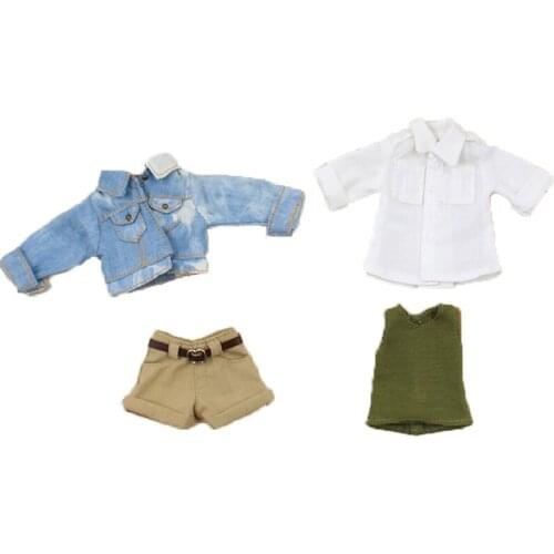DBS Blyth icy 1/6 bjd 30cm denim Jacket white shirt short pants girl boy gift