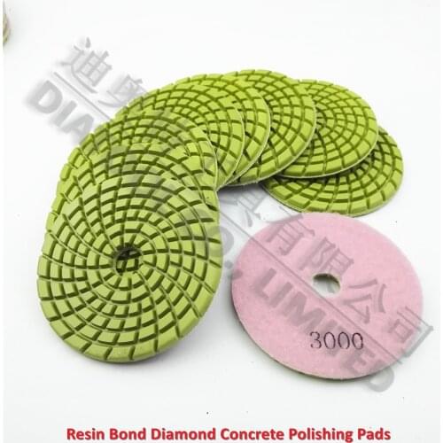 DIATOOL 9pcs 4inch Diamond Resin Bond Concrete Polishing Pads #3000 Renew Pads Beton Floor Renew Reparing Disk Dia 100mm