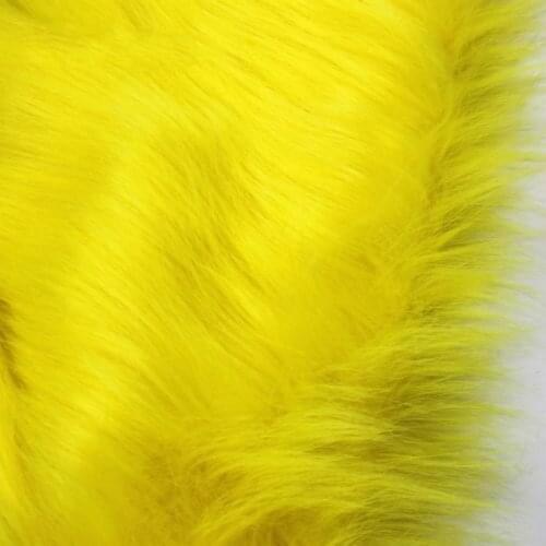 8cm length Yellow Plush Fur Fabric For cosplay clothes counter decoration backgroud cloth diy fur fabric 1Meter