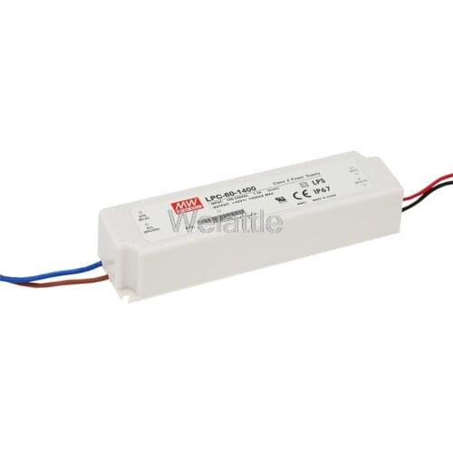 LPC-60-1400 34V 42V 48V 1050mA 1400mA 1700mA MEAN WELL 58.8W AC-DC LED Lighting Drive Switching Power Supply Constant Current