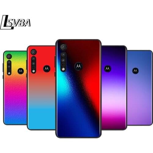 Gradient Color for Motorola G9 G8 G E7 E6 One Play Marco Hyper Fusion Stylus Power Edge Plus Black Phone Case