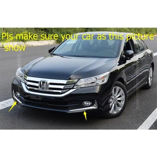 Chrome Front Bumper Fog Lamps Lights Eyelid Eyebrow Panel Accessories Cover Trim Fit For Honda Accord 2013 2014 2015