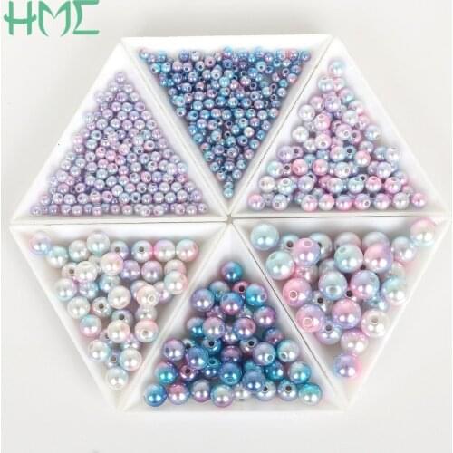 4/6/8/10mm Round Plastic ABS Loose Imitation Pearl Beads For DIY Necklace Bracelet Needles Sewing Handmade Craft Jewelry Making