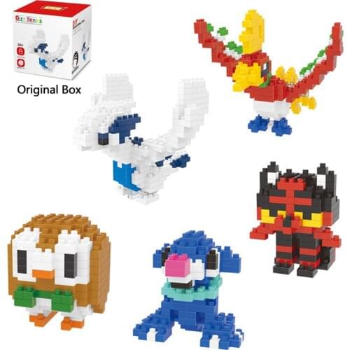 Mini Building Block DIY 3D Micro Brick Educational Toy Pokemon Togepi Jigglypuff Chespin Gengar Magikarp Rowlet Turtwig Litten