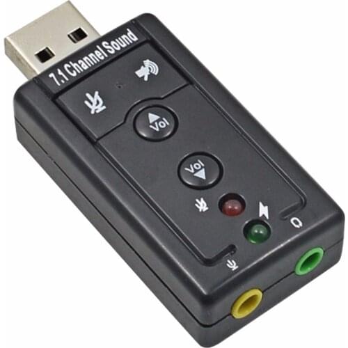 Mini External USB Sound Card 7.1 Channel 3D Audio Adapter Converter +3.5mm Headset Microphone for PC Computer Desktop Notebook