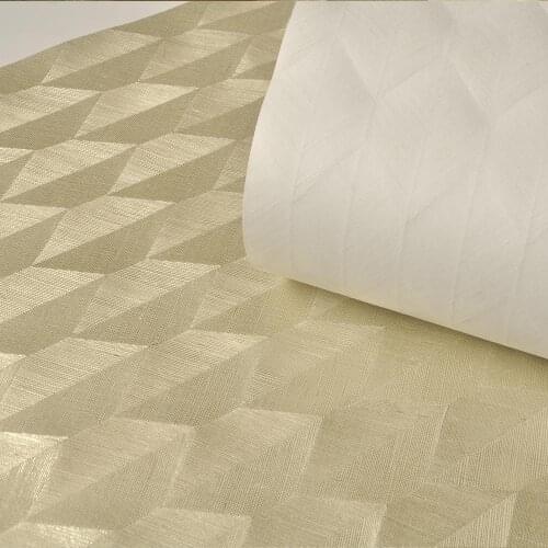 Hand Made Wallcovering Natural Fabric Textured Silver Geometric Desgins Morden Wallpaper For Home Decoration Hotel Wall