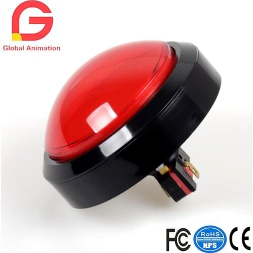 5v 100mm Dome Shaped Jumbo LED Illuminated Self-resetting Push Button Switch for Arcade Game Projects , Pop'n Music DIY Projects