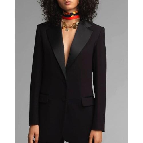 High End Fashion 11.19 Temperament Solid Color Single Breasted Slim Formal Blazer Coat Women