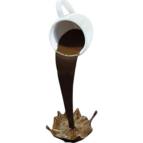 Floating Coffee Cup Sculpture Kitchen Decor Spilling Magic Pouring Splash Floating Coffee Cup Sculpture Home Coffee Decor