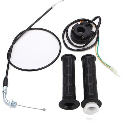 Motorcycle Handlebar Hand Grips Throttle Cable Kill Switch Set For 49cc-80cc Engine Parts Motorized Bicycle Push Bike