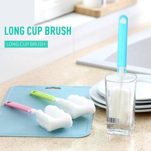 Bottle Cup Brush Kitchen Cleaning Tool Sponge Brush For Wineglass Bottle Coffe Tea Glass Cup Washing With Handle Dropshipping