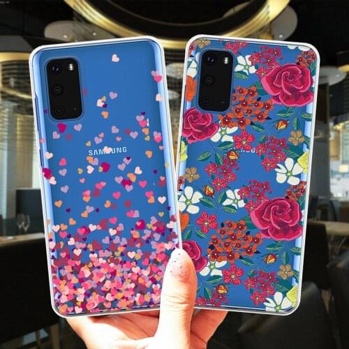 Loving Heart Rose Flower Sexy Lace Floral Silicone Phone Case Cover For Samsung Galaxy S20 Ultra S10 S9 S8 Plus S6 S7 Edge S10E