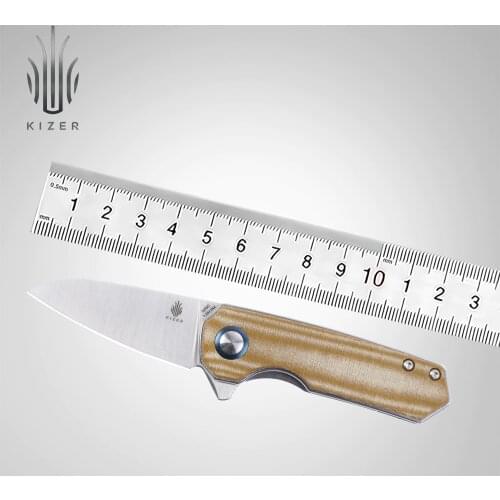 Kizer Folding Pocket Knife V2541N4 Lieb 2021 New Micarta Handle Knife Designed By Azo
