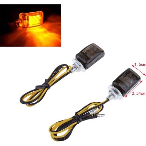 LED Mini Tiny Small Indicators Turn Signals Light Motorcycle Amber 2pcs