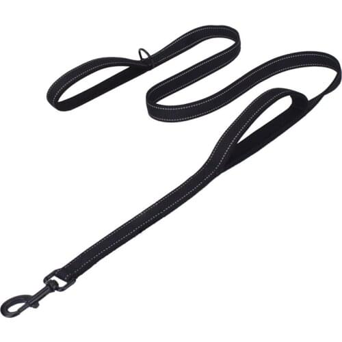 Reflective Padded Dog Leash Two Handle Durable Small Medium Large Dog Pet Training Leash Nylon Lead 7 Colors