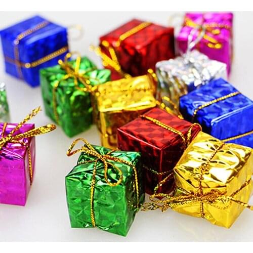 Merry Christmas 12PC Mini Gift Box Christmas Tree Decorations Ornaments New-Year Decorations Hanging Ornaments