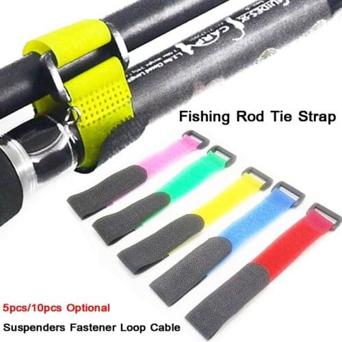 Multi-purpose Fishing Rod Nylon Ties Belt Reusable Tie Strap Suspenders Fastener Hook Loop Cable Cord Fishing Tackle Accessories