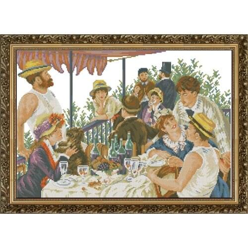 High Quality Lovely Counted Cross Stitch Kit The Luncheon of the Boating Party lan 33879 Lunch Time Gathering