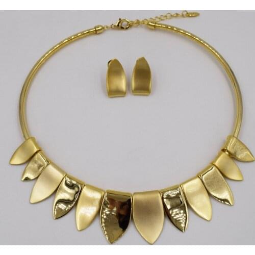 2016 JC Fashion Dubai Gold Color Jewelry Set Nigerian Wedding African Beads Earrings Necklace Set /Rose/ Whtie Gold