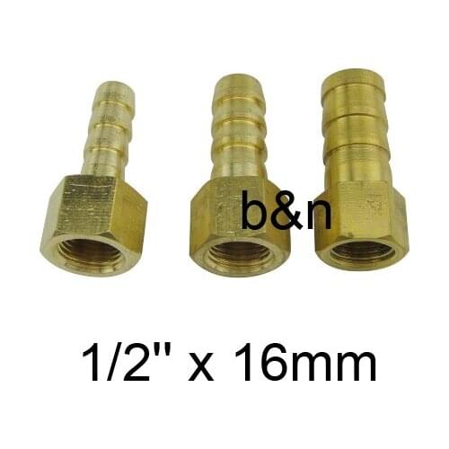 1/2'' Female Threaded 16mm brass barb fitting barbed fitting Pagoda-Shape Connector nozzle Copper joint pipe Green fitting