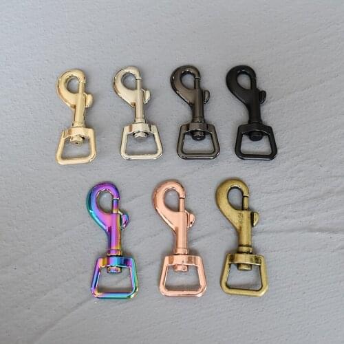 10 Pcs 15mm Metal Snap Hook Spring Gate Openable Keyring Leather Bag Belt Strap Buckle Dog Chain Snap Clasp Clip Trigger Luggage