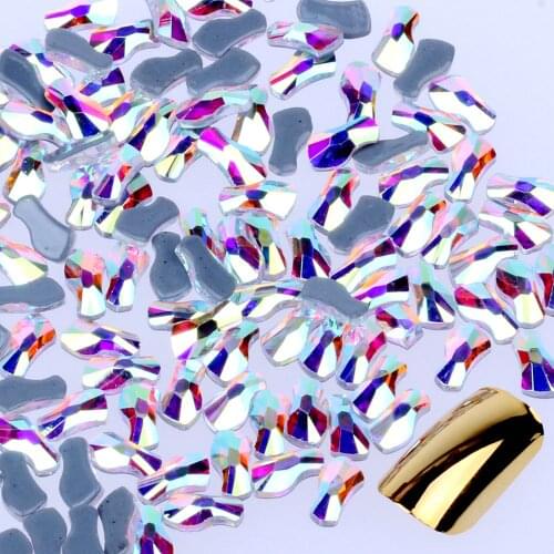 144pcs Hotfix Flatback Glass Rhinestones in 24 Shapes and Sizes Crystal AB For Nail DIY Jewelry Dress Garments Decorations