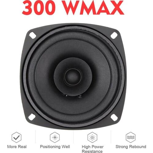 1x 4'' 4 Ohm 300W Car Coaxial Speaker Vehicle Door Auto Audio Music Stereo Full Range Frequency Hifi Speakers