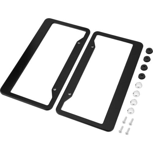 2pcs Black Aluminum Alloy Car Auto Vehicles License Plate Frame Tag Cover Holder With Screw Caps Car StylingHot Sale Hot