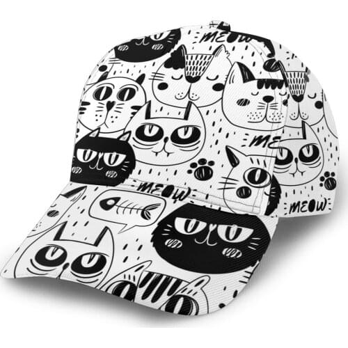 2021 Summer New Unisex Outdoor Sport Sunscreen Baseball Hat Running Visor Cap Cat Faces