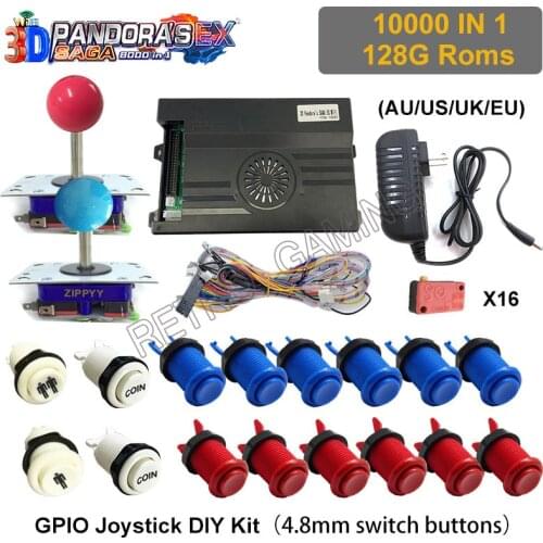 2021 Pandora Saga EX Box 10000 in 1 3D Retro Arcade Games Wifi DIY Kit Console Cabinet Machine Joystick Button With Tutorial