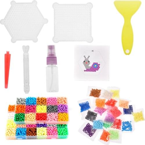 2100PCS Beads Puzzle Crystal Color DIY Beads Water Spray Set Ball Games 3D Handmade Magic Toys For Kids Manualidades