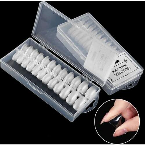 240pcs/Box Traceless False Nails Fake Nail Art Acrylic Clear/Matte Frosted Coffin/Ballet/Waterdrop/Oval/C Curve Nail Tips Tr#078