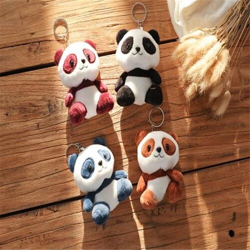 4 Colors Panda 10CM Plush Stuffed Doll Toy Soft Keychain Gift Cute Plush Animals Toy