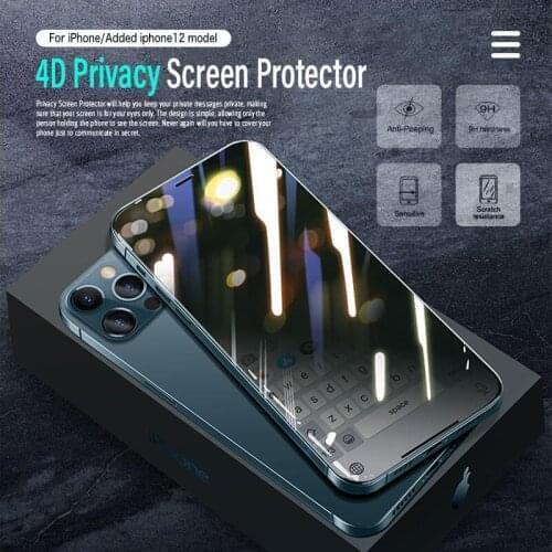 4D Privacy Screen Protector For iPhone 12 11 Pro Max XS MAX XR Anti-spy Peep Tempered Glass For iPhone 6s 7 8 Plus Privacy Glass
