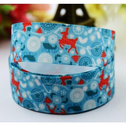 22mm 25mm 38mm 75mm Ruban satin Christmas Cartoon Character printed Grosgrain Ribbon party decoration X-00509 10 Yards