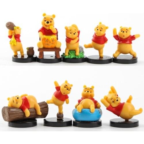 Disney Beeldje Winnie Pooh figuur 3-4cm 9 stks/set Action Figure Houding Anime Decoratie collectible poppen voor kinderen gift