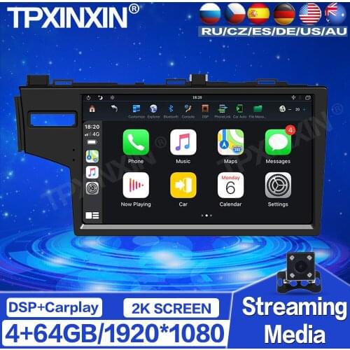 4+64G For Honda Fit 2014-2020 Android Car Radio Stereo Radio Tape Recorder Multimedia video Player GPS Navigation HD Screen